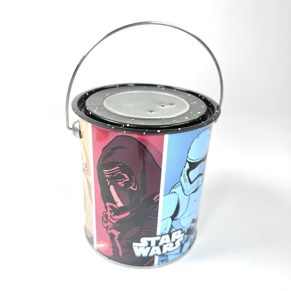 Star Wars Force Awakens Metal Treat Bucket Pail Halloween Tin w Lid Disney